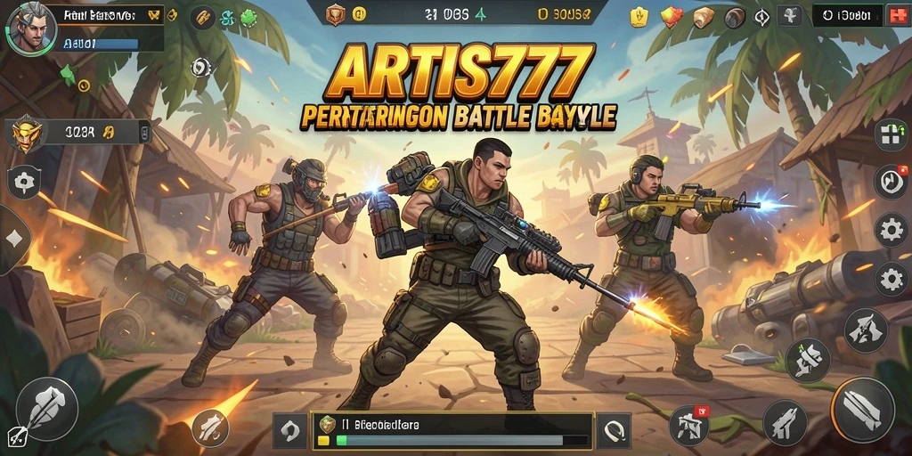 Screenshot utama menunjukkan intensitas pertempuran di ARTIS777.