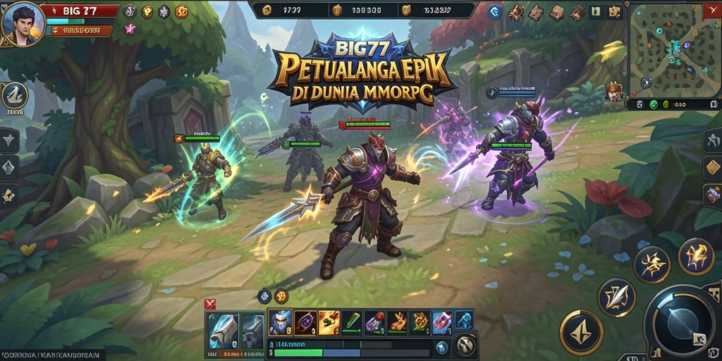 Screenshot gameplay <strong>BIG77</strong> yang menunjukkan aksi pertempuran seru di dunia MMORPG.