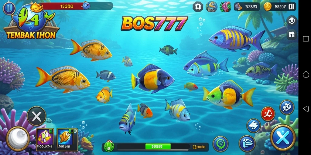 Tampilan screenshot utama gameplay Tembak Ikan yang seru.