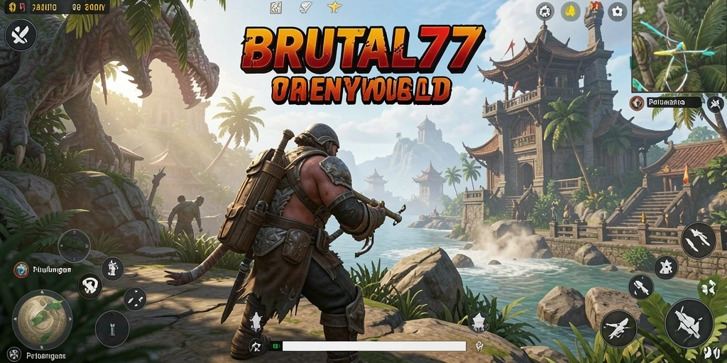 Tampilan gameplay yang menakjubkan di dunia terbuka BRUTAL77.