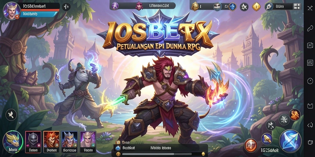 Tangkapan layar menunjukkan aksi RPG yang intens dalam IOSBET.