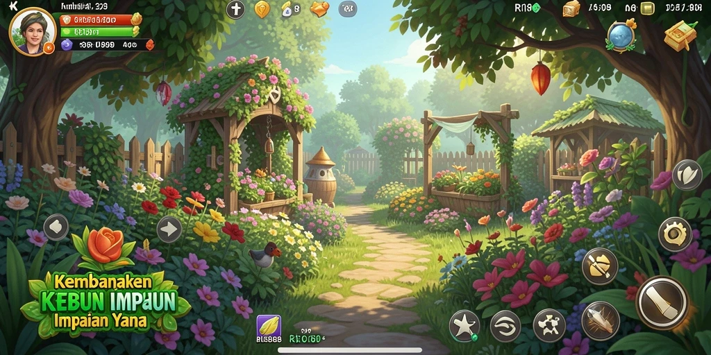 Tangkapan layar gameplay RI188 dengan aktivitas bertani yang seru.