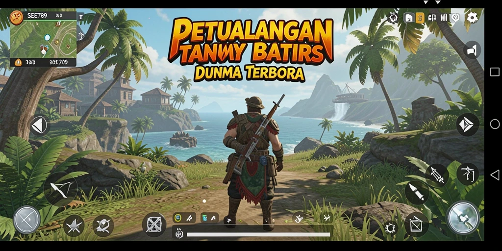 Screenshot gameplay menampilkan petualangan di dunia Open World yang luas.
