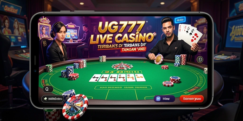 Tampilan gameplay Live Casino yang interaktif dan mendebarkan di UG777.