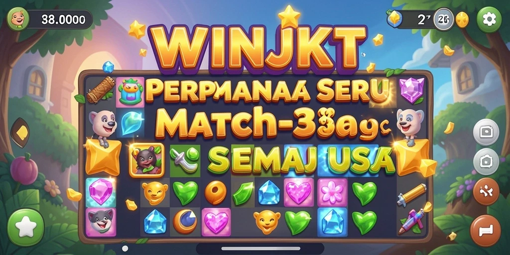 Gameplay seru WINJKT yang penuh warna dan tantangan Match-3.