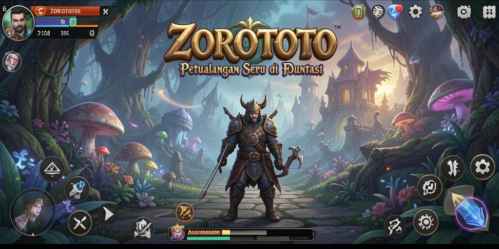 Tangkapan layar gameplay <strong>ZOROTOTO</strong> menampilkan petualangan menarik di dunia fantasi.